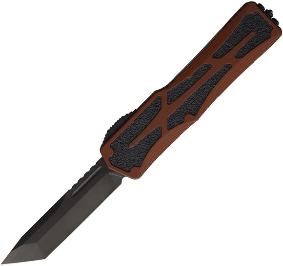 Heretic Knives Automatic Colossus Knife OTF Brown Aluminum CPM-MagnaCut Blade 0406ARB