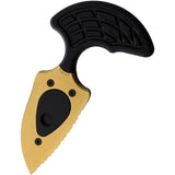 Heretic Knives Sleight Black & Gold Aluminum Serrated 20CV Push Dagger w/ Sheath 0509C