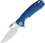 Honey Badger Knives Small Easy Open Linerlock Blue Folding 8Cr13MoV Pocket Knife 1074