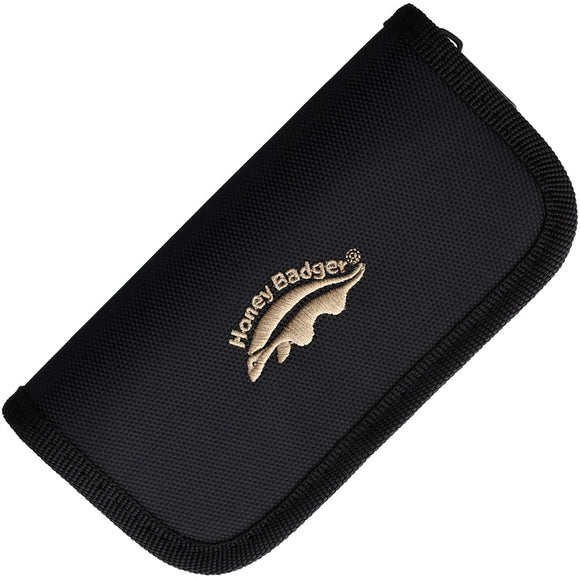 Honey Badger Knives Black Smooth Zipper Knife Carrying Pouch 4009