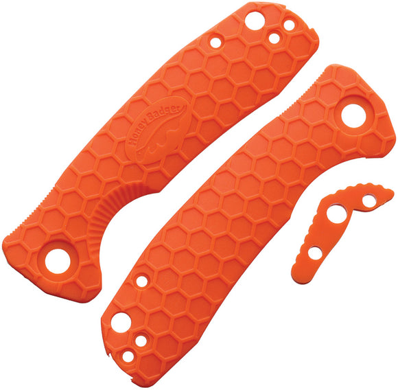 Honey Badger Knives Small Linerlock Orange FRN Honeycomb Handle Scales 5037