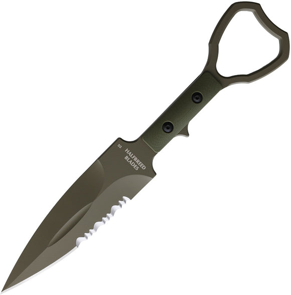 Halfbreed Blades Compact Clearance Green OD G10 K110 Steel Fixed Blade Knife CCK01OD