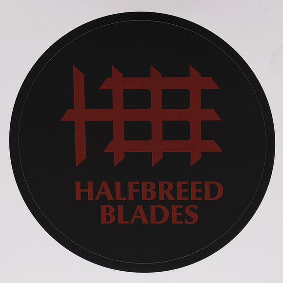 Halfbreed Blades Black & Red Knife Logo Sticker BSA