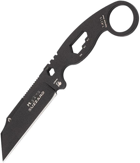 Hydra Knives Buzzard Black Vulture 1.4116 Stainless Fixed Blade Knife 01BLACKSBL