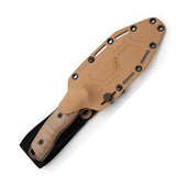 Hydra Knives Noctem Tan G10 Bohler K110 Fixed Blade Knife w/ Kydex Sheath S08