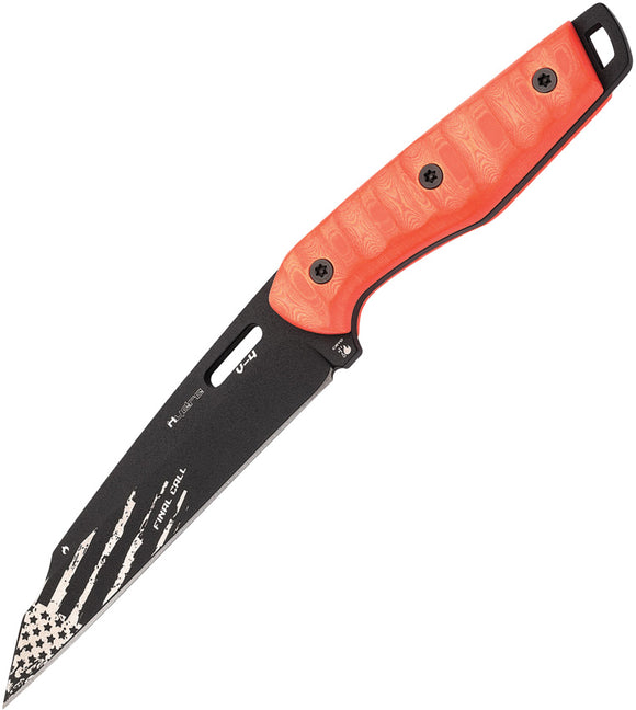Hydra Knives Final Call IV Orange Micarta Sleipner Steel Fixed Blade Knife S14