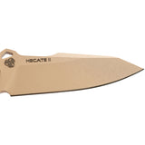 Hydra Knives Hecate II Tan G10 Niolox Steel Fixed Blade Knife w/ Sheath S15BR