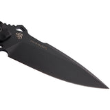 Hydra Knives Phobos Black G10 Sleipner Steel Fixed Blade Knife w/ Sheath S16BL