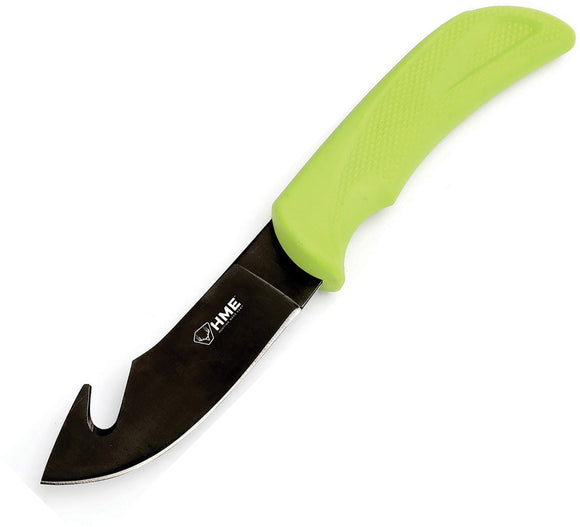 HME Green & Black Fixed Hunting Guthook Blade Knife E01859