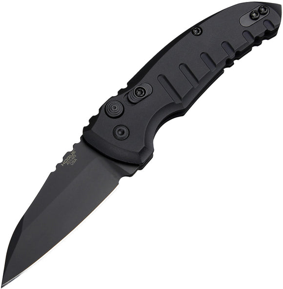 Hogue Automatic A01 Microswitch  Knife Button Lock Black Aluminum  CPM-154 Wharncliffe Blade 24106
