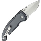 Hogue Automatic A01 Microswitch Knife Button Lock Gray Aluminum CPM-154 Stainless Drop Pt Blade 24122