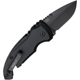 Hogue Automatic A01 Microswitch Knife Button Lock Black Aluminum CPM-154 Stainless Drop Pt Blade 24126