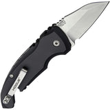 Hogue Automatic A01 Microswitch Knife Button Lock Black Aluminum CPM-154 Tumbled Wharncliffe 24140