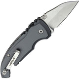 Hogue Automatic A01 Microswitch Knife Button Lock Gray Aluminum CPM-154 Stainless Wharncliffe 24142