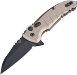 Hogue X1 Microflip Button Lock Wharncliffe Dark Earth Folding Pocket Knife 24167
