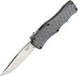 Hogue Automatic Exploit Knife Out The Front Gray Aluminum S30V Clip Pt Blade 34052