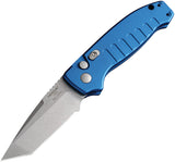 Hogue Automatic Ballista I Knife Button Lock Blue Aluminum 154CM Stainless Tanto Blade 64123