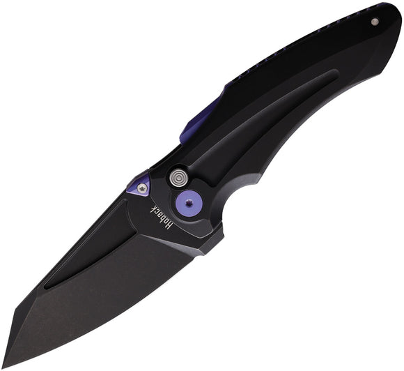 Hoback Knives Sumo Pocket Knife Button Lock Black Titanium Folding 20CV 021BP