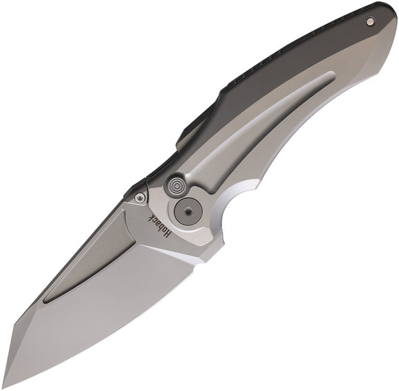 Hoback Knives Sumo Pocket Knife Button Lock Light Gray Folding CPM-20CV 021LG