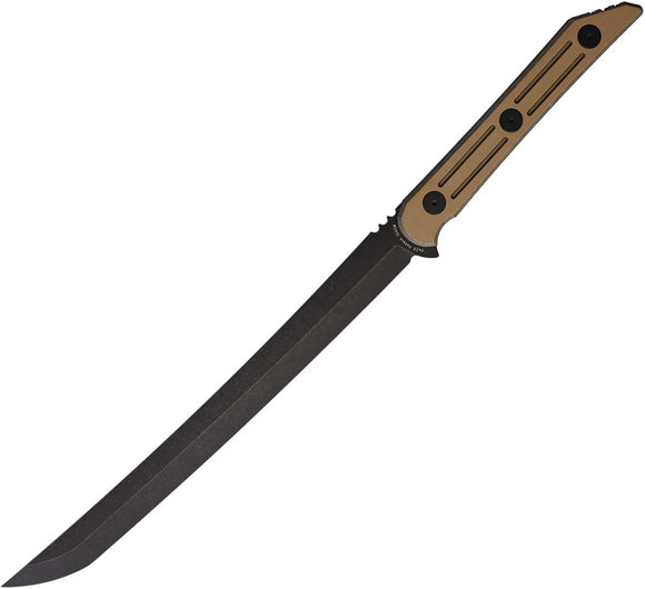 Hoback Knives Kwaichete Short Sword Brown DLC 154CM Fixed Blade Knife 032BC