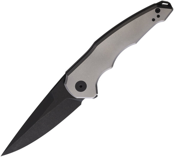Hoback Knives OneSam Framelock Grey Titanium Folding 20CV Pocket Knife 036BSW