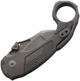 Hoback Knives Tactical Toucan Button Lock Gray Titanium Folding 20CV Pocket Knife 044T