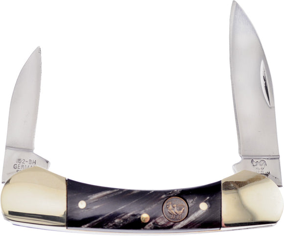 Hen & Rooster Small Canoe Buffalo Horn Folding Stainless Pocket Knife 102BH