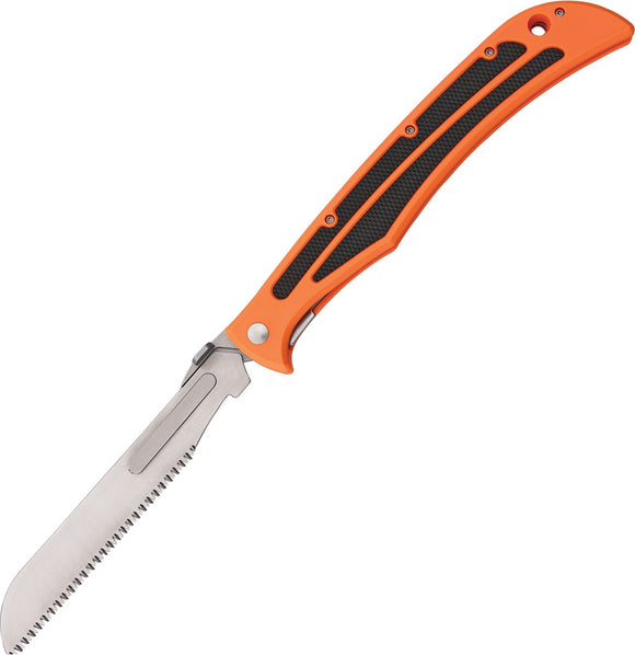 Havalon Baracuta Bone Orange Folding Pocket Knife w/ 2 Saw Blades/Sheath 115BZSW