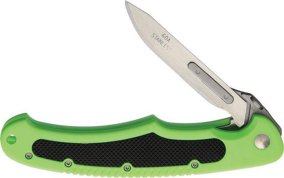 Havalon Piranta Bolt Green/Black Folding Pocket Knife 70255