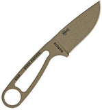 ESEE Izula Dark Earth Fixed Drop Pt Blade Handle Knife