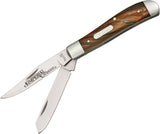 Schrade Imperial Medium Trapper Amber Pocket Knife Folder Multiblade - 15T