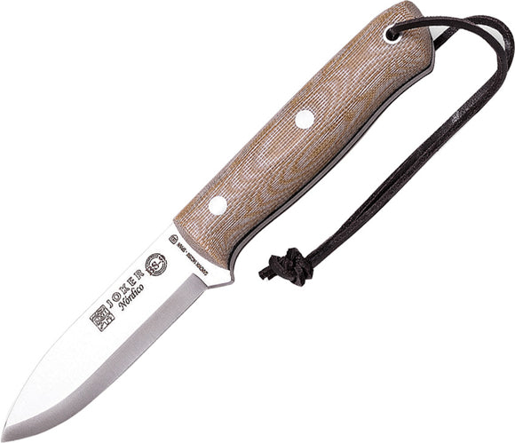 Joker Nordic Tan Micarta 14C28N Sandvik Fixed Blade Knife w/ Belt Sheath CM115