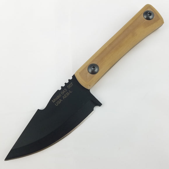 Jason perry Blade Works Model 043 Coyote Brown Fixed Blade Knife + Sheath 043cb