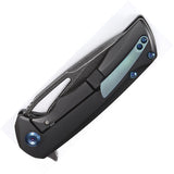 Kansept Knives Kryo Framelock Black Finish Titanium Folding Knife 1001a2