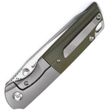 Kansept Knives Warrior Framelock Titanium and Green Folding Knife 1005t5