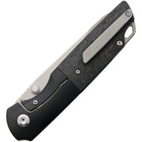 Kansept Knives Warrior Framelock Black and Carbon Fiber Folding Knife 1005T6