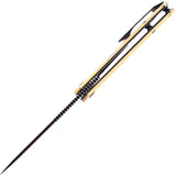 Kansept Knives Prickle Linerlock Brass Folding CPM-S35VN Pocket Knife 1012B1   - On Sale