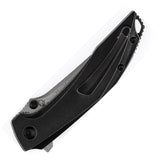 Kansept Knives Baku Linerlock Black Titanium Folding Damascus Knife 1056A5