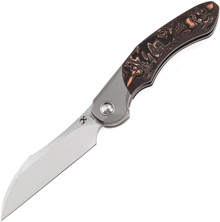 Kansept Knives Cosmos Framelock Titanium & Copper CF Folding 20CV Knif