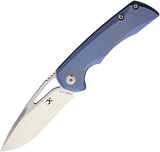 Kansept Knives Mini Kryo Framelock Blue Titanium S35Vn Folding Knife  2001b2