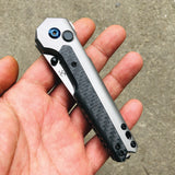 Kansept Knives EDC Tac Button Lock Titanium/CF Folding CPM-S35VN Knife 2009A2