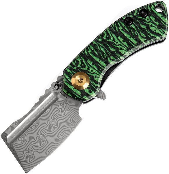 Kansept Knives Mini Korvid Watermelon Peel G10 Folding Damascus Knife 3030A12