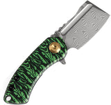 Kansept Knives Mini Korvid Watermelon Peel G10 Folding Damascus Knife 3030A12
