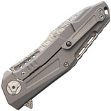 Reate Knives K3 Framelock Damascus Steel CF Titanium Folding Blade Knife