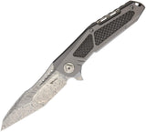 Reate Knives K3 Framelock Damascus Steel CF Titanium Folding Blade Knife