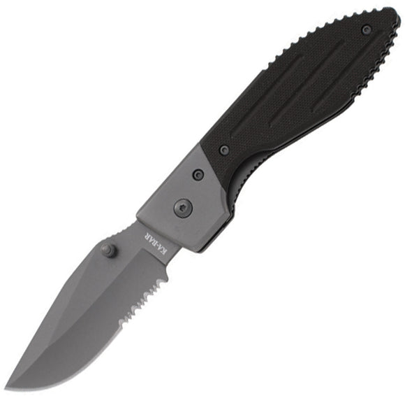 Ka Bar Warthog Black Combo Edge Spear Pt Folding Pocket Knife - 3073