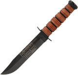 Ka-Bar 125th Anniversary USMC Stacked Leather Fixed Blade Knife 9226