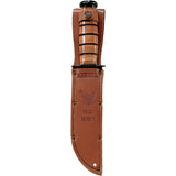 Ka-Bar 125th Anniversary Navy Stacked Leather Fixed Blade Knife 9227