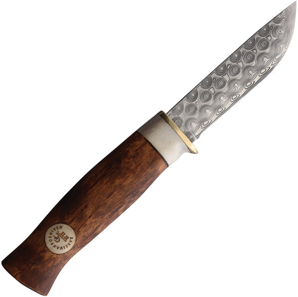 Karesuando Kniven Beaver 8 Rose Fixed Blade Knife Brown Wood Stainless 350105