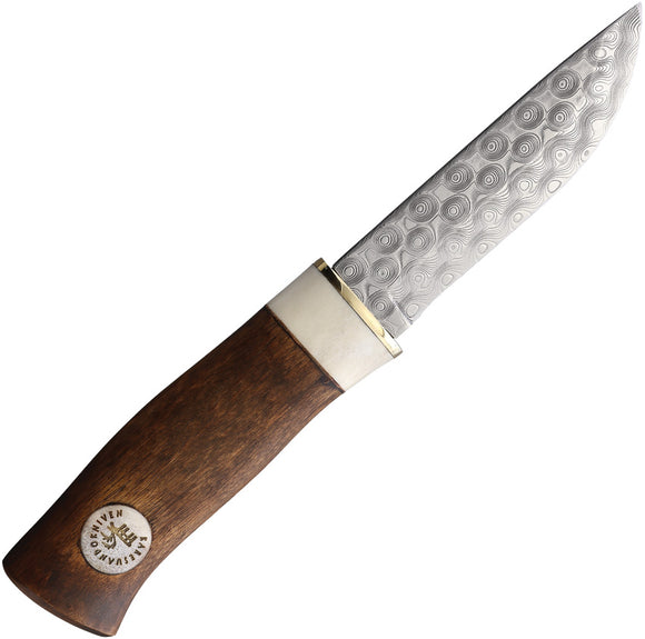 Karesuando Kniven Algen Brun Hunter Fixed Blade Knife Wood Stainless 350725